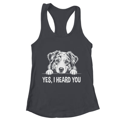 Yes I Heard You Line Art Australian Shepherd Dog Lovers Shirt & Tank Top | teecentury