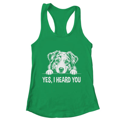 Yes I Heard You Line Art Australian Shepherd Dog Lovers Shirt & Tank Top | teecentury