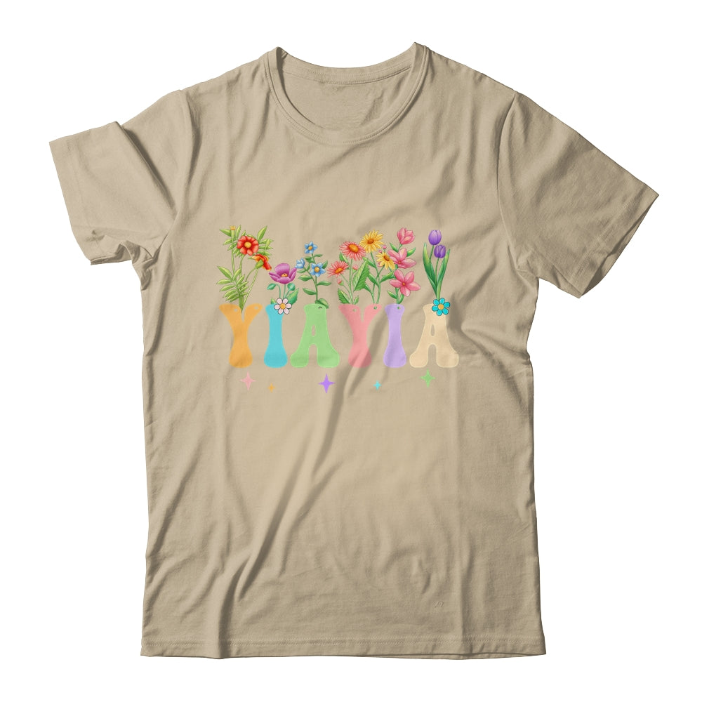 Yiayia Women Wildflower Floral Design Nana Mothers Day Shirt & Tank Top | teecentury