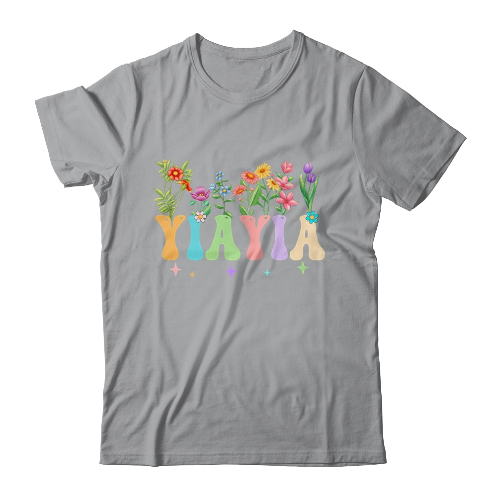 Yiayia Women Wildflower Floral Design Nana Mothers Day Shirt & Tank Top | teecentury