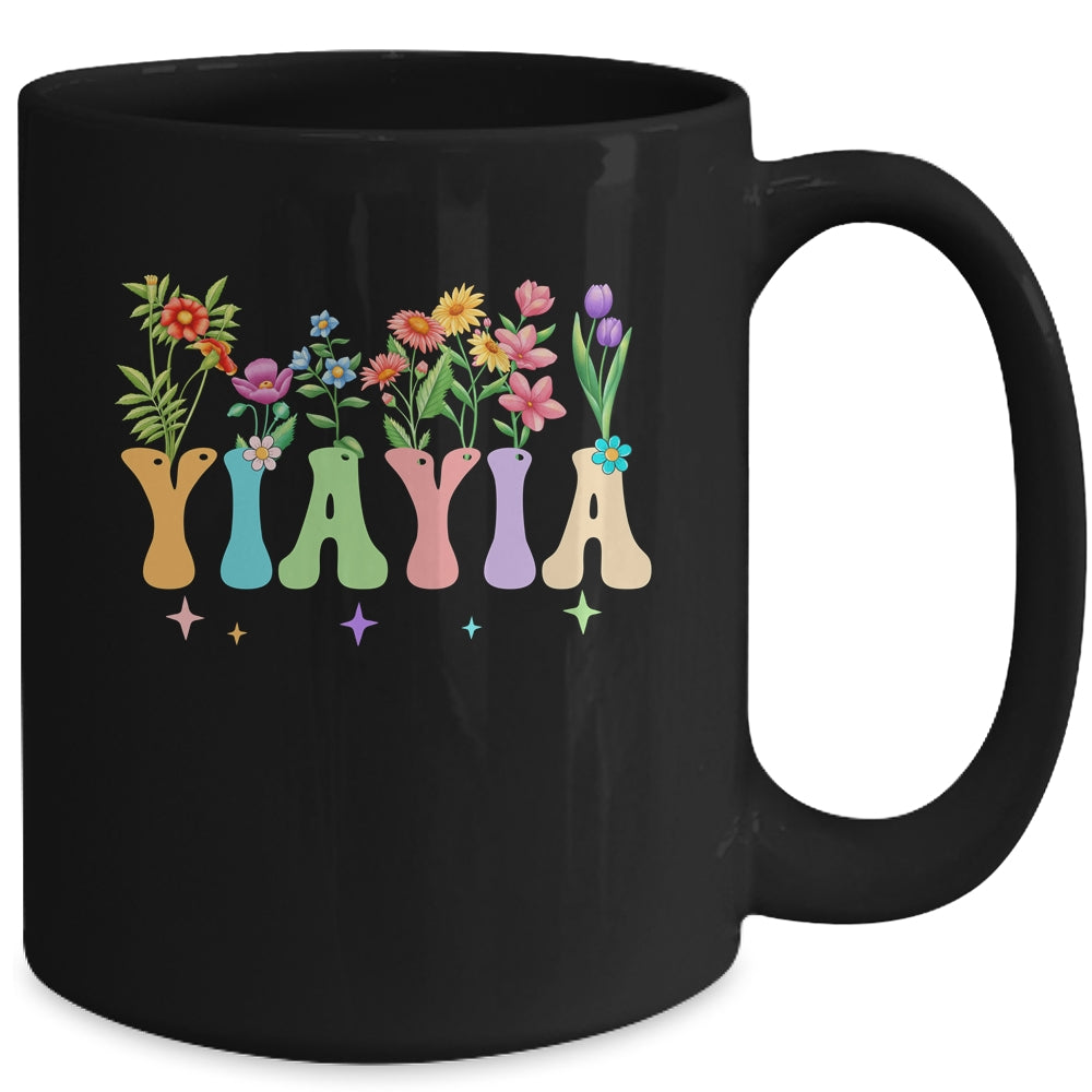 Yiayia Women Wildflower Floral Design Nana Mothers Day Mug | teecentury