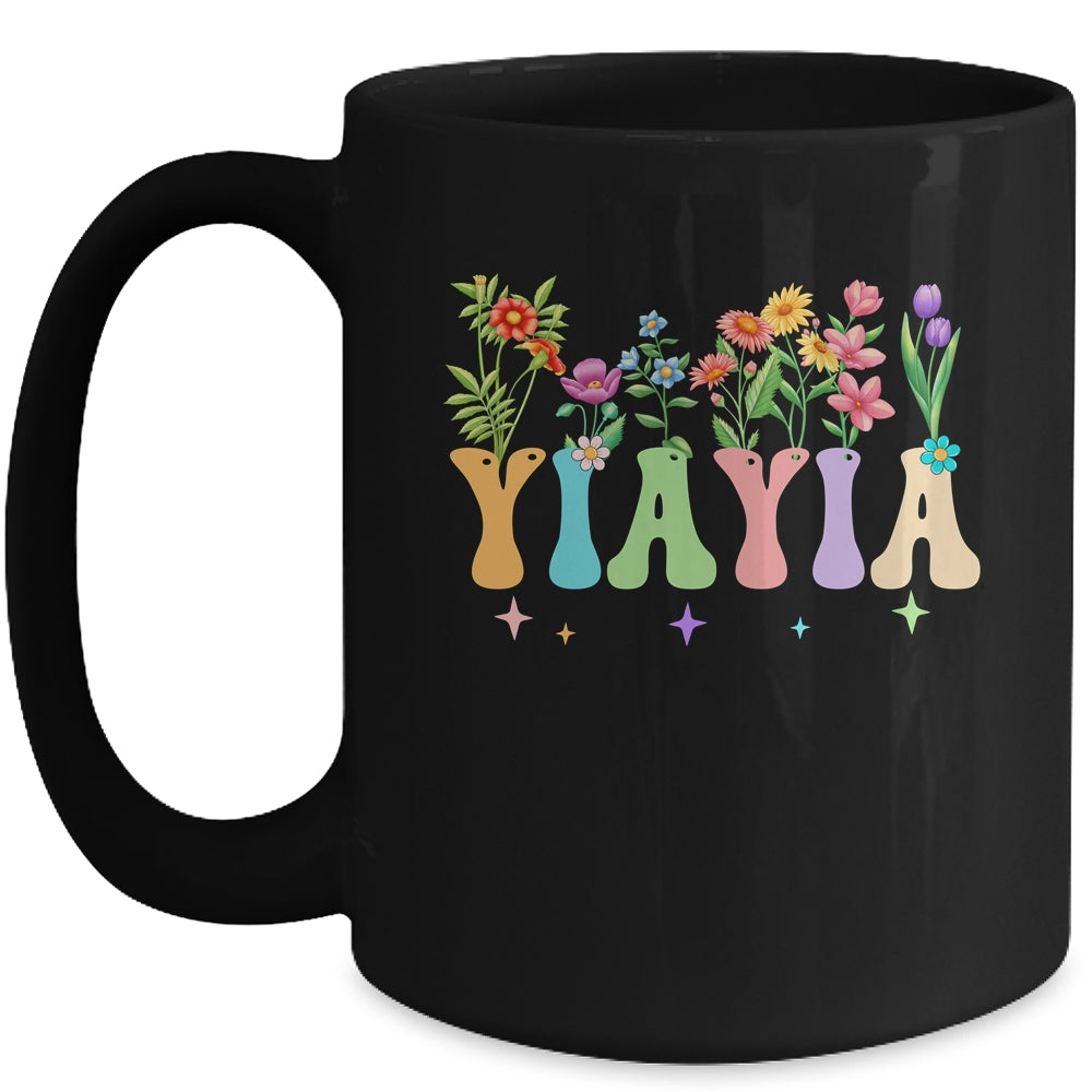Yiayia Women Wildflower Floral Design Nana Mothers Day Mug | teecentury