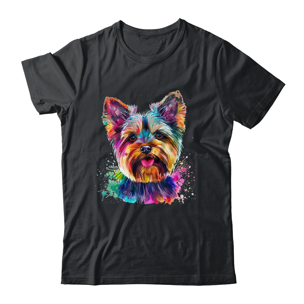 Yorkie Mom Lover Puppy Dog Watercolor Tie Dye Painting Shirt & Tank Top | teecentury