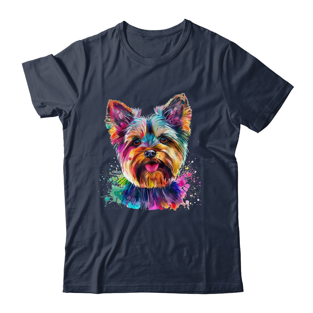 Yorkie Mom Lover Puppy Dog Watercolor Tie Dye Painting Shirt & Tank Top | teecentury