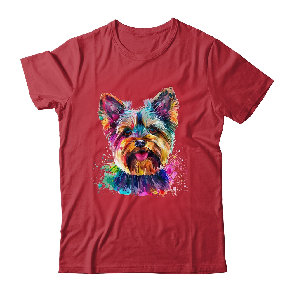 Yorkie Mom Lover Puppy Dog Watercolor Tie Dye Painting Shirt & Tank Top | teecentury