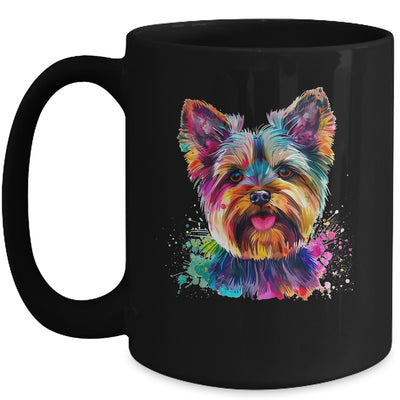 Yorkie Mom Lover Puppy Dog Watercolor Tie Dye Painting Mug | teecentury