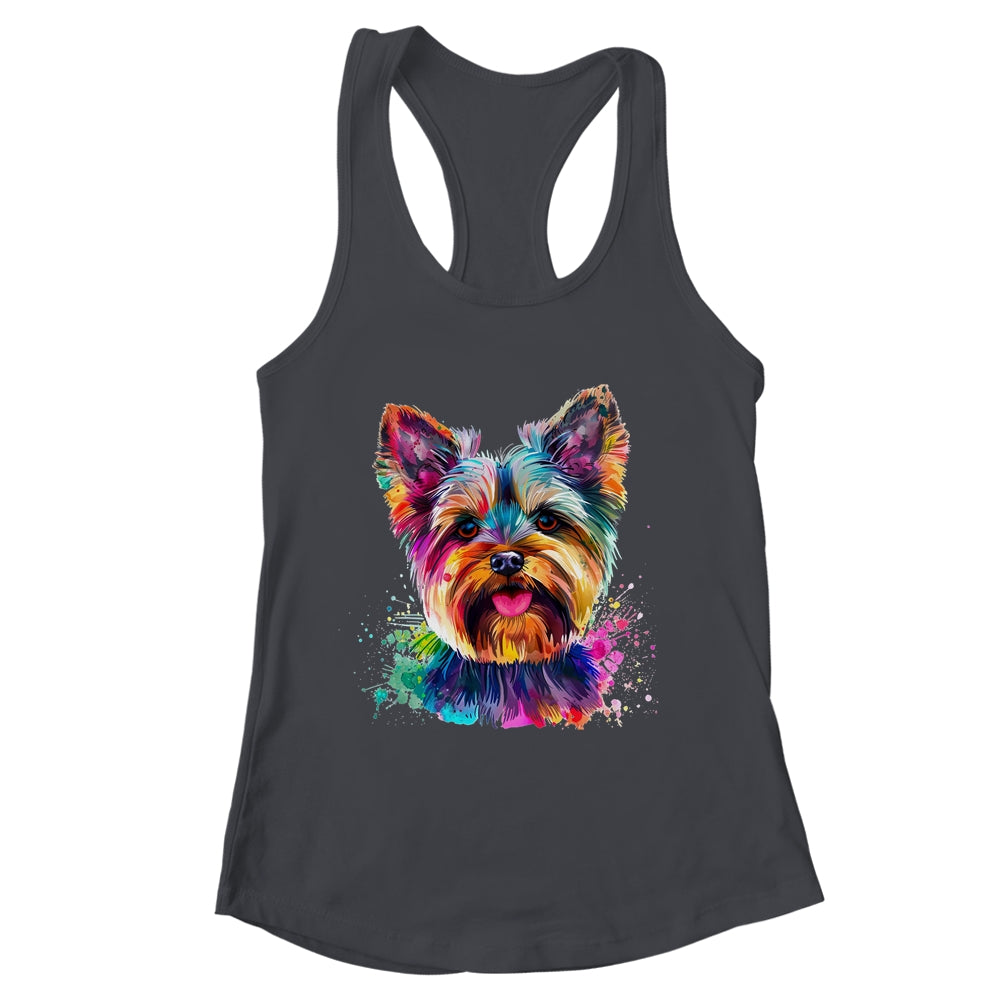 Yorkie Mom Lover Puppy Dog Watercolor Tie Dye Painting Shirt & Tank Top | teecentury