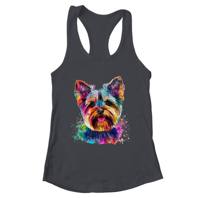 Yorkie Mom Lover Puppy Dog Watercolor Tie Dye Painting Shirt & Tank Top | teecentury