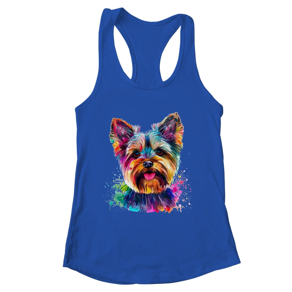Yorkie Mom Lover Puppy Dog Watercolor Tie Dye Painting Shirt & Tank Top | teecentury