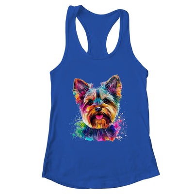 Yorkie Mom Lover Puppy Dog Watercolor Tie Dye Painting Shirt & Tank Top | teecentury