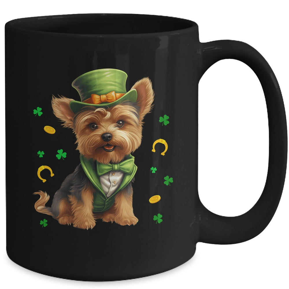 Yorkie St Patricks Day Leprechaun Shamrock Irish Mug | teecentury