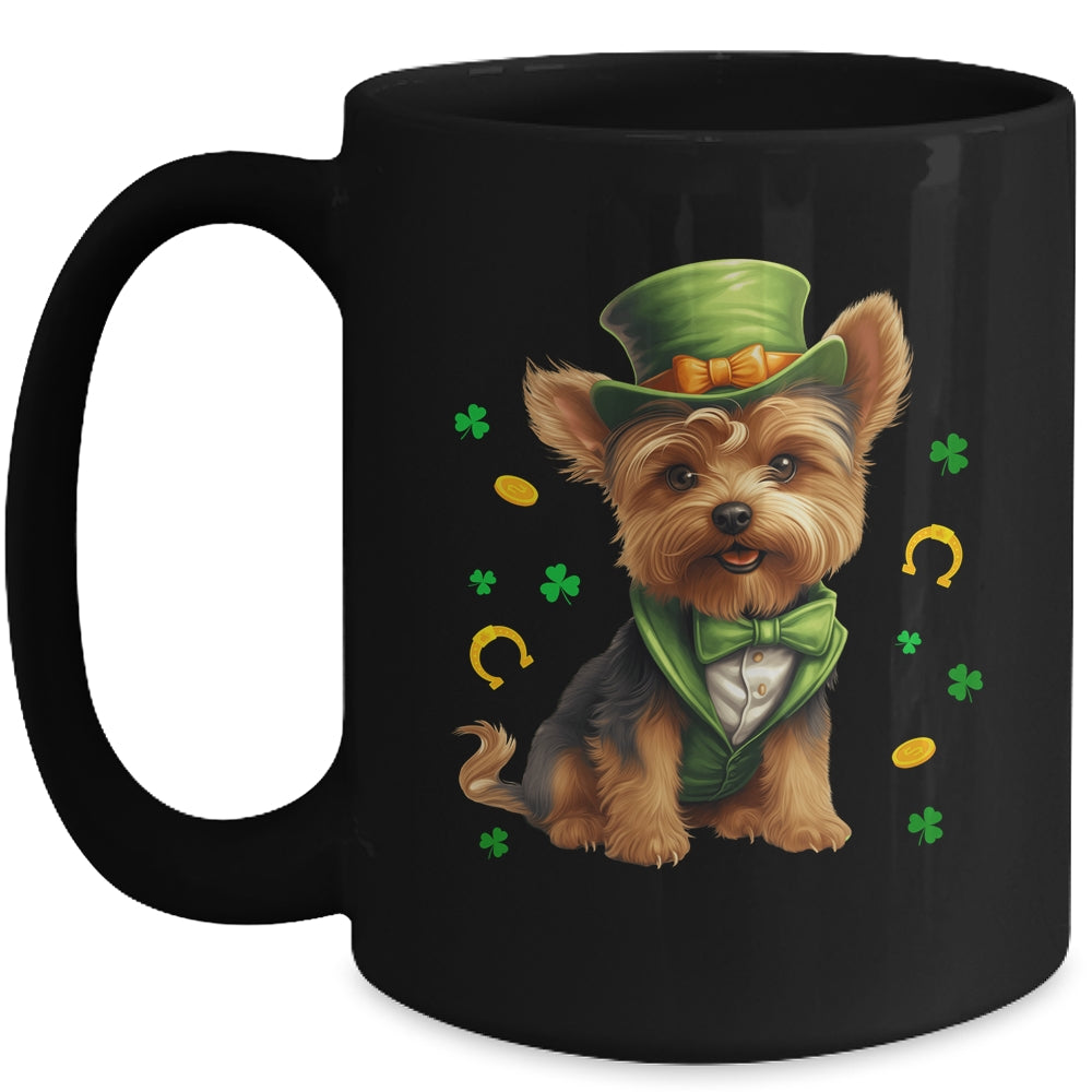 Yorkie St Patricks Day Leprechaun Shamrock Irish Mug | teecentury
