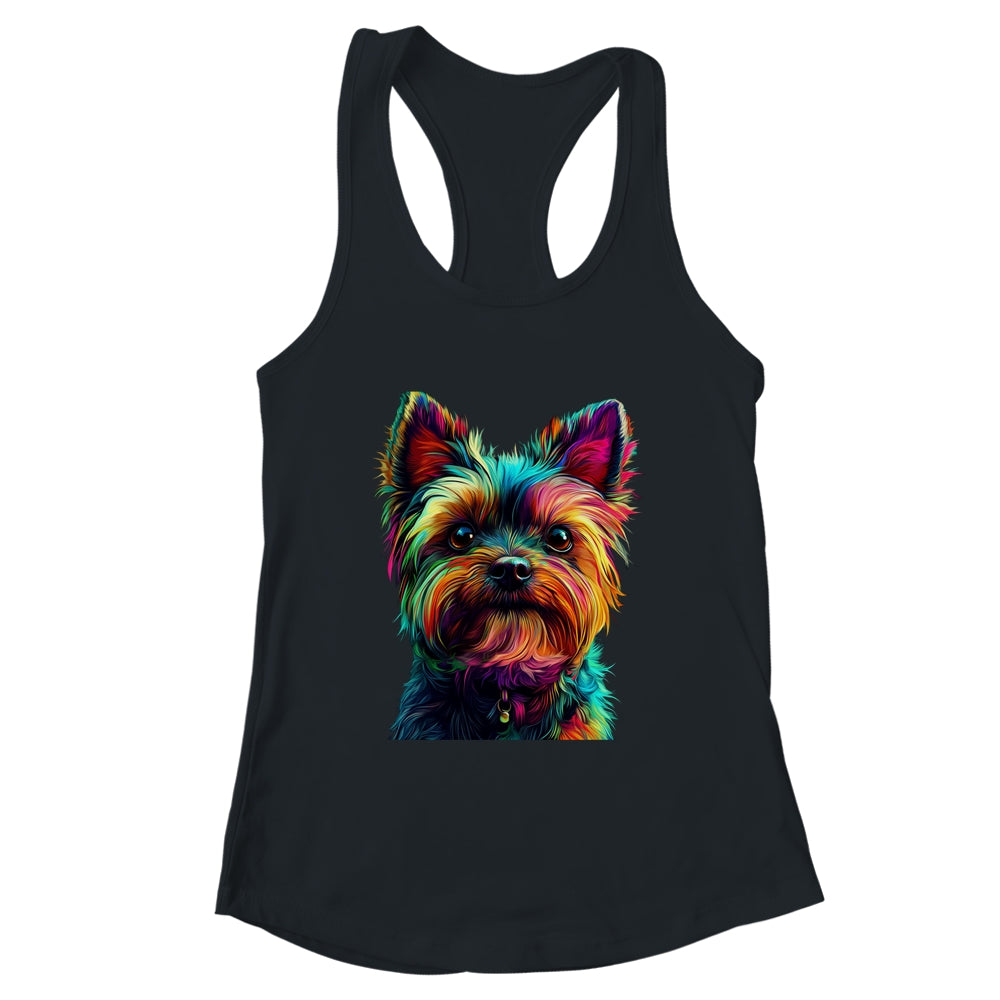 Yorkshire Terrier Dog Colorful Face Dog Lover Men Women Shirt & Tank Top | teecentury