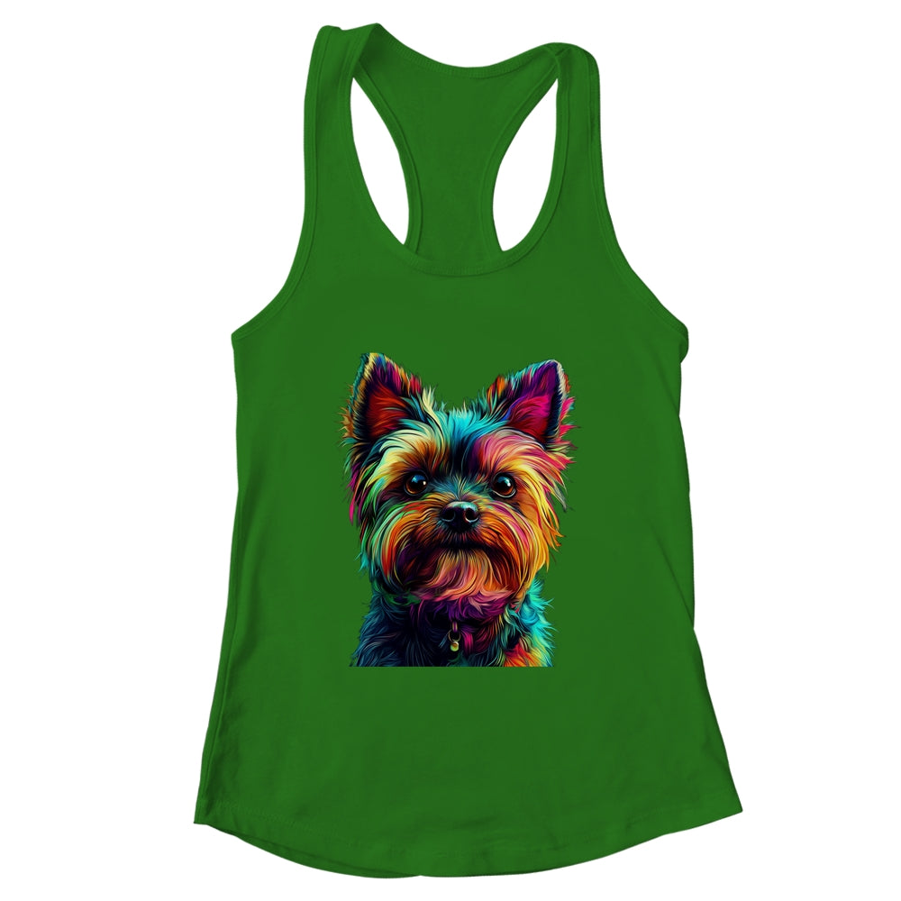 Yorkshire Terrier Dog Colorful Face Dog Lover Men Women Shirt & Tank Top | teecentury
