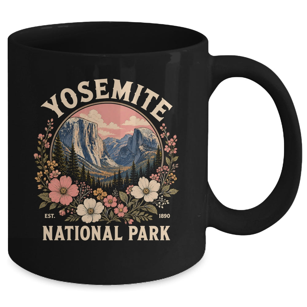 Yosemite National Park 2026 Floral Vintage Women California Mug | teecentury