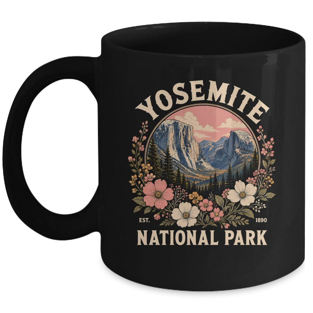 Yosemite National Park 2026 Floral Vintage Women California Mug | teecentury