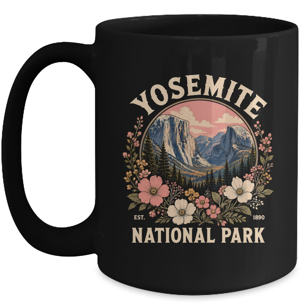 Yosemite National Park 2026 Floral Vintage Women California Mug | teecentury
