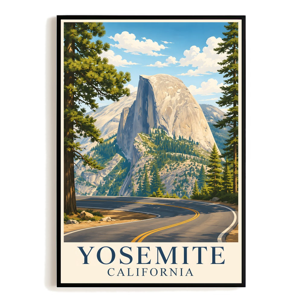 Yosemite National Park California Vintage Travel Poster Wall Art Landscape Print Painting Souvenir For Family Home Living Room Office Bedroom Decor Unframed | teecentury