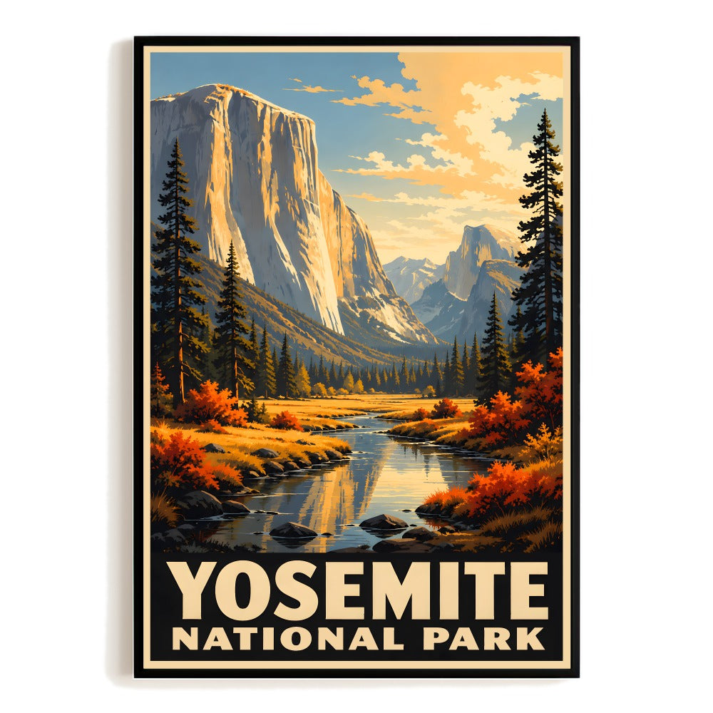 Yosemite National Park Gift Travel Poster California Nature Mountain Vintage Picture Art Print Decor For Home Living Room Office Bedroom Adventure Souvenir Unframed | teecentury