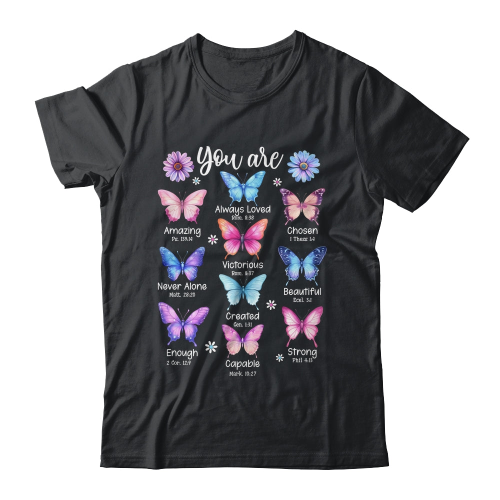 You Are Butterfly Beautiful Christian Religious Bible Verse Shirt & Tank Top | teecentury