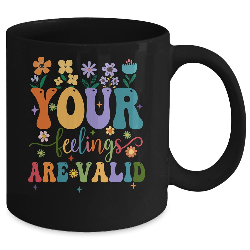 Your Feelings Are Valid Cute Retro Mental Health Awareness Mug | teecentury