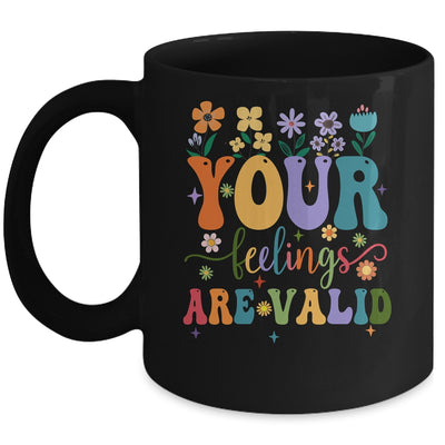 Your Feelings Are Valid Cute Retro Mental Health Awareness Mug | teecentury