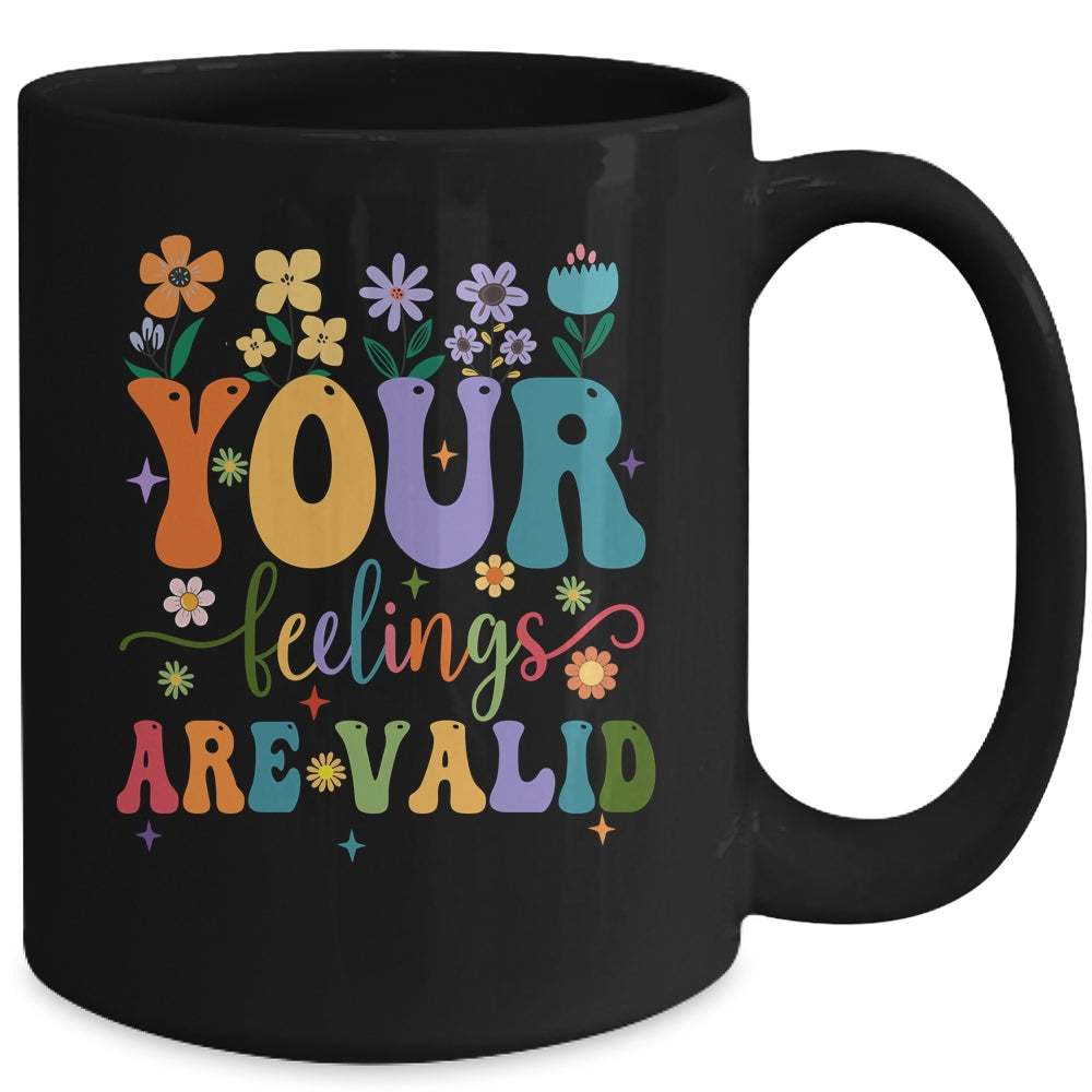Your Feelings Are Valid Cute Retro Mental Health Awareness Mug | teecentury