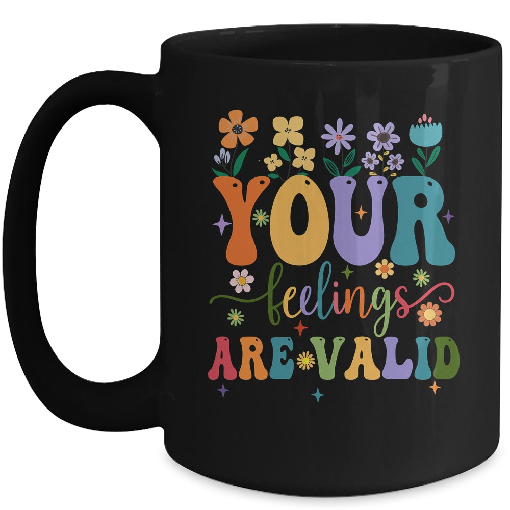 Your Feelings Are Valid Cute Retro Mental Health Awareness Mug | teecentury