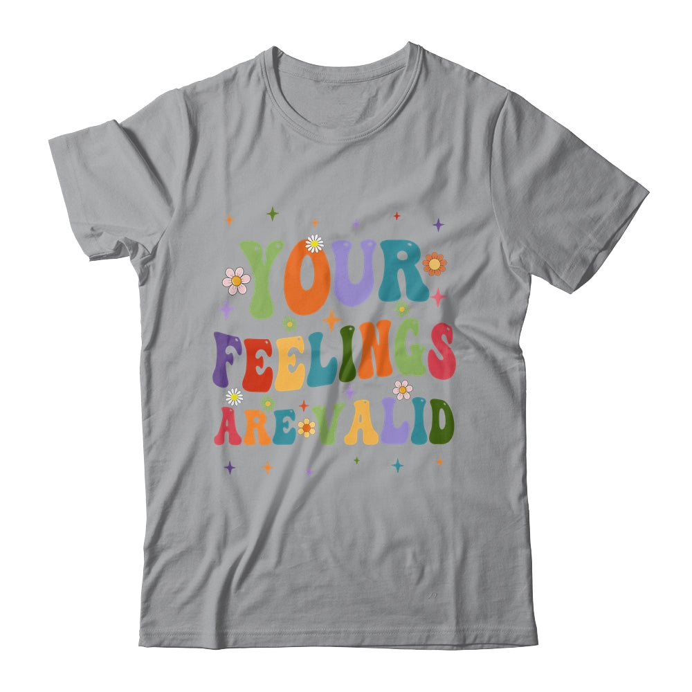 Your Feelings Are Valid Mental Health Awareness Cute Groovy Shirt & Tank Top | teecentury