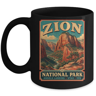 Zion National Park Utah Angels Landing Vintage Hiking Trail Mug | teecentury