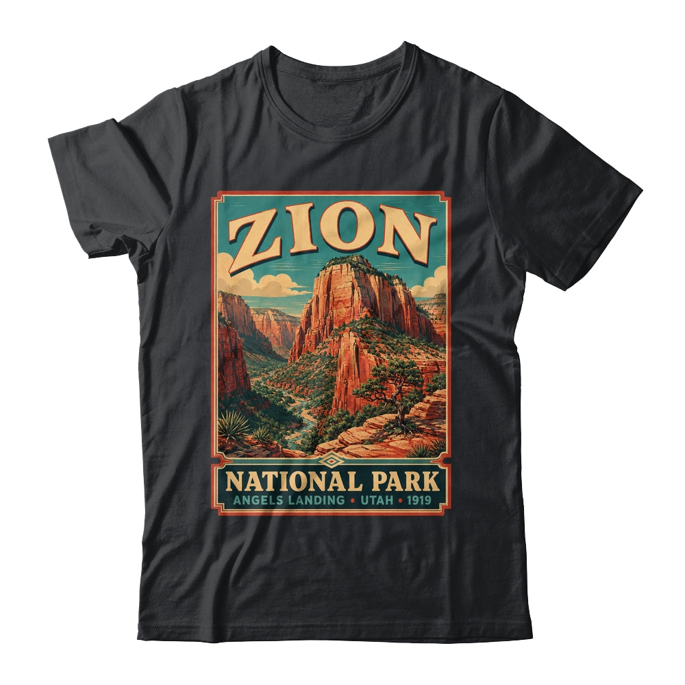 Zion National Park Utah Angels Landing Vintage Hiking Trail Shirt & Tank Top | teecentury