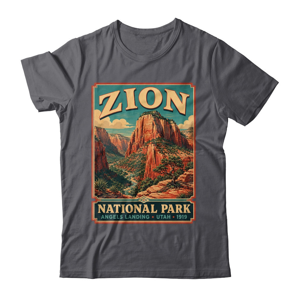 Zion National Park Utah Angels Landing Vintage Hiking Trail Shirt & Tank Top | teecentury