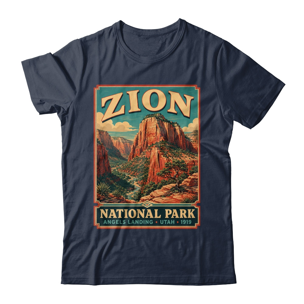 Zion National Park Utah Angels Landing Vintage Hiking Trail Shirt & Tank Top | teecentury