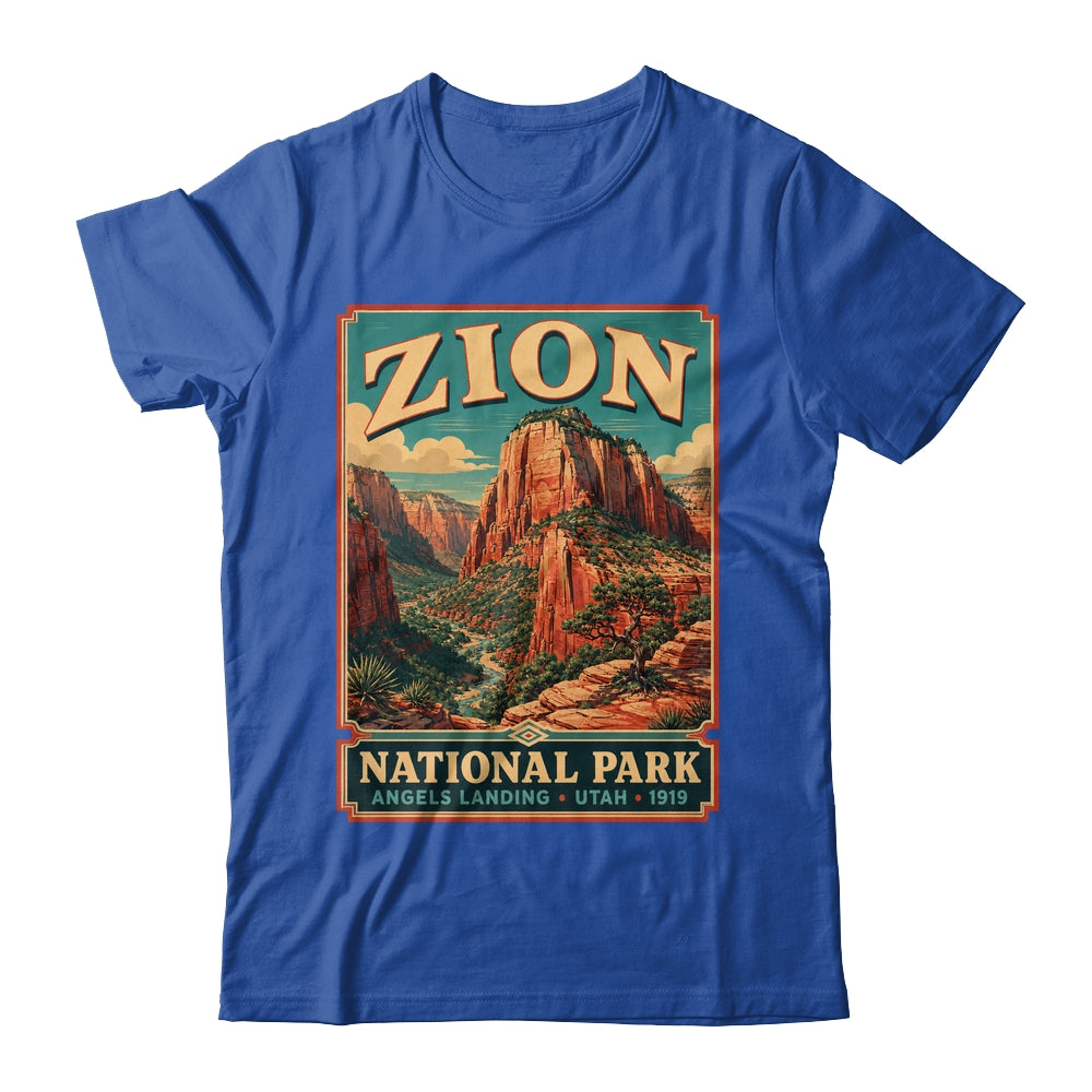 Zion National Park Utah Angels Landing Vintage Hiking Trail Shirt & Tank Top | teecentury