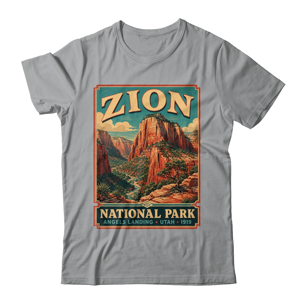 Zion National Park Utah Angels Landing Vintage Hiking Trail Shirt & Tank Top | teecentury