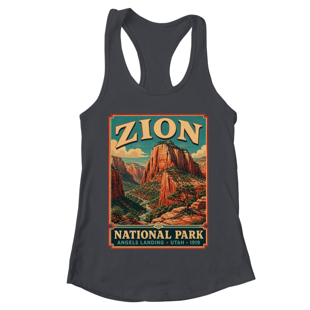 Zion National Park Utah Angels Landing Vintage Hiking Trail Shirt & Tank Top | teecentury
