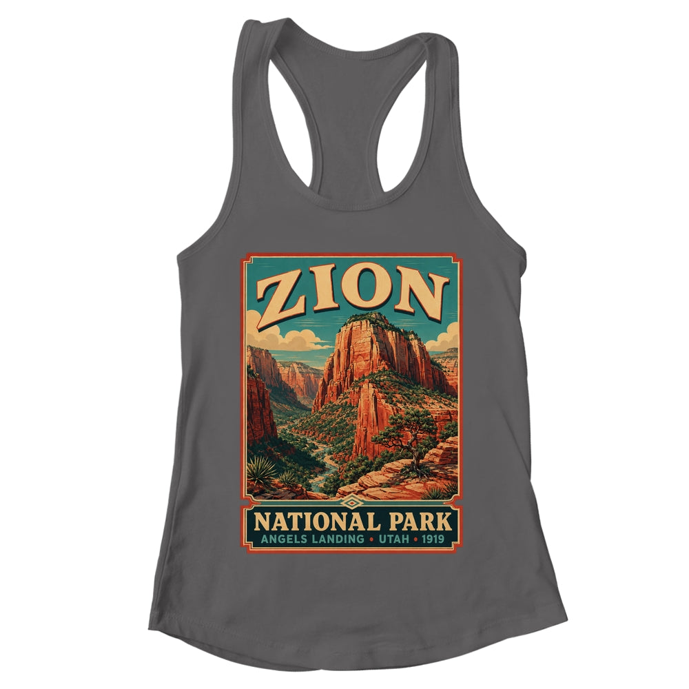 Zion National Park Utah Angels Landing Vintage Hiking Trail Shirt & Tank Top | teecentury