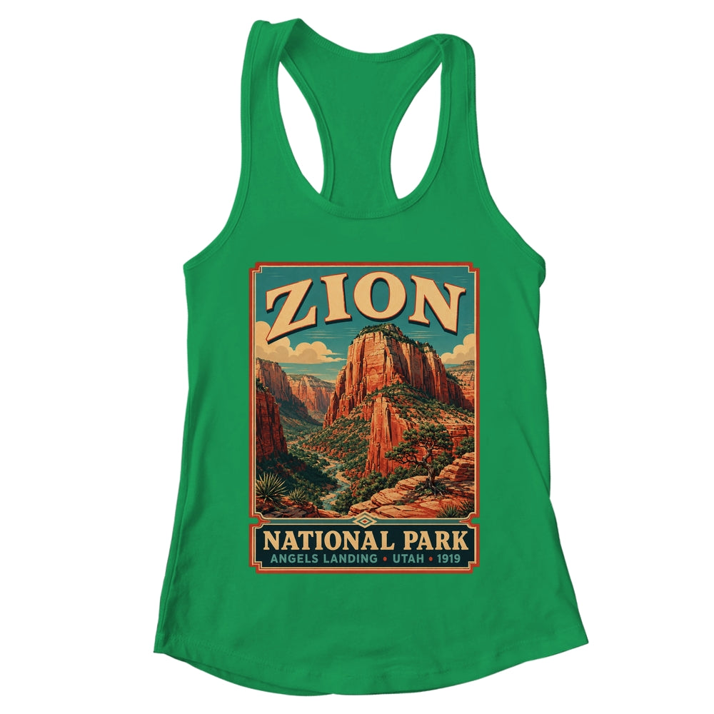 Zion National Park Utah Angels Landing Vintage Hiking Trail Shirt & Tank Top | teecentury