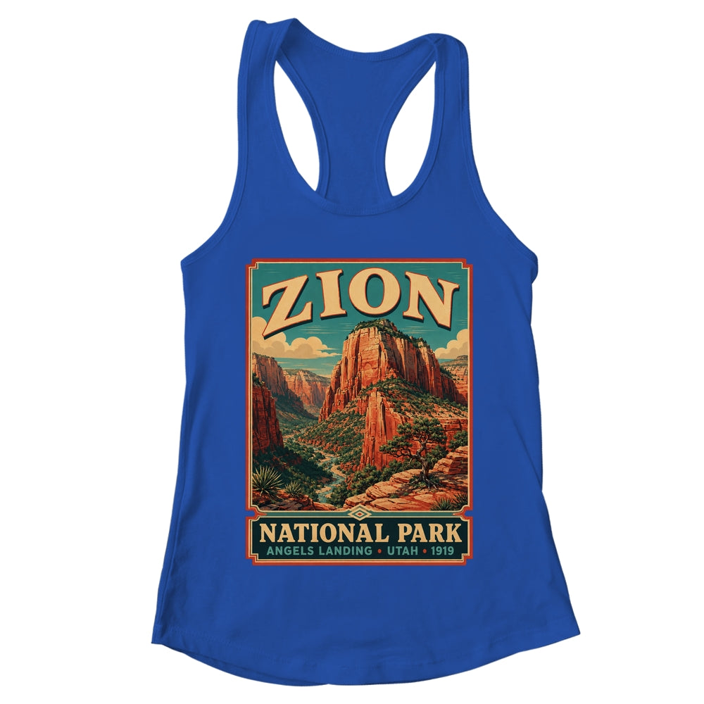 Zion National Park Utah Angels Landing Vintage Hiking Trail Shirt & Tank Top | teecentury