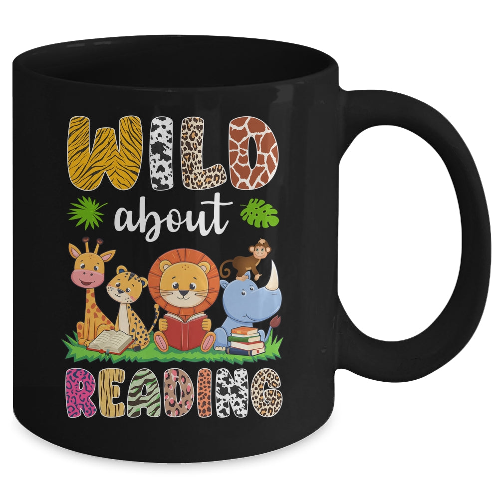 Zoo Animals Wild About Reading Books Reader Lover Librarian Mug | teecentury