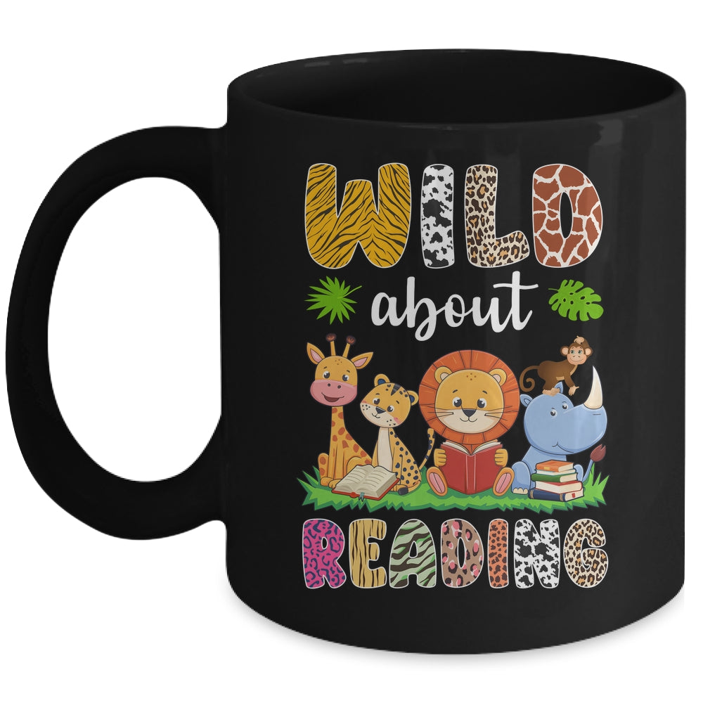 Zoo Animals Wild About Reading Books Reader Lover Librarian Mug | teecentury