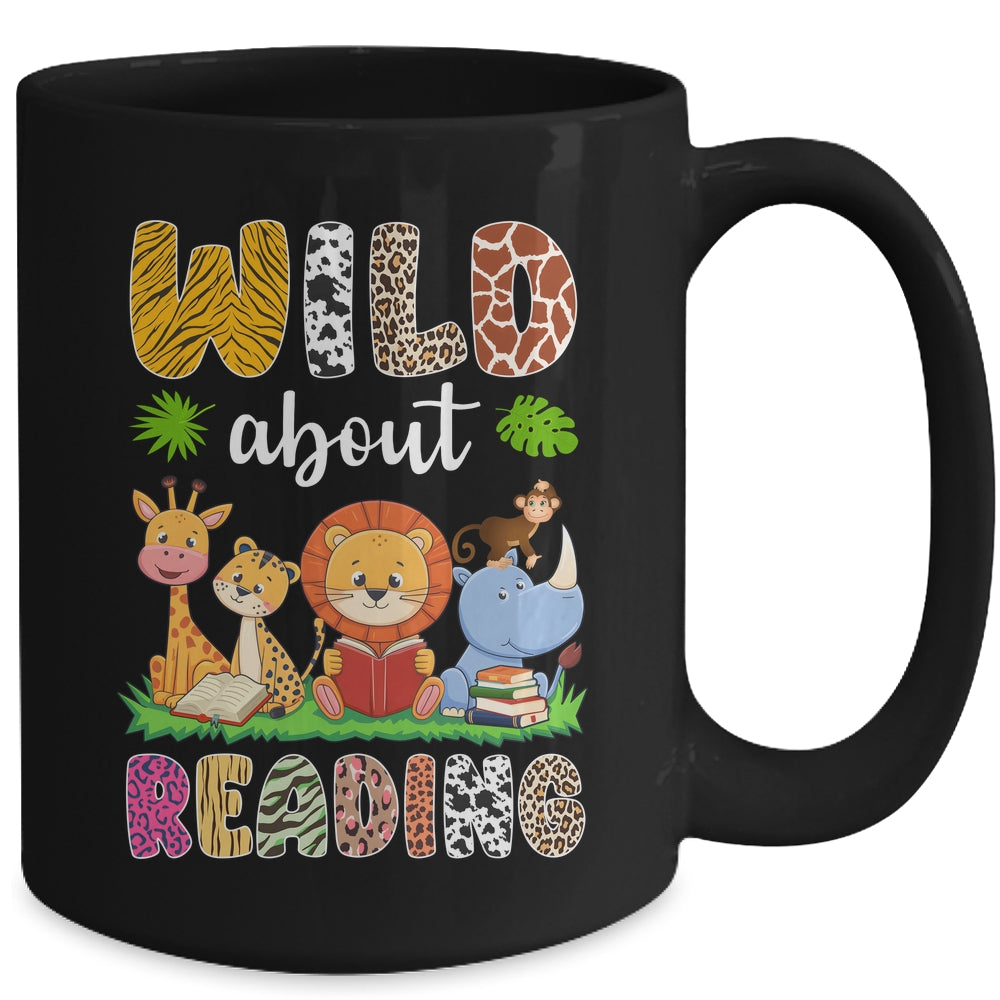 Zoo Animals Wild About Reading Books Reader Lover Librarian Mug | teecentury