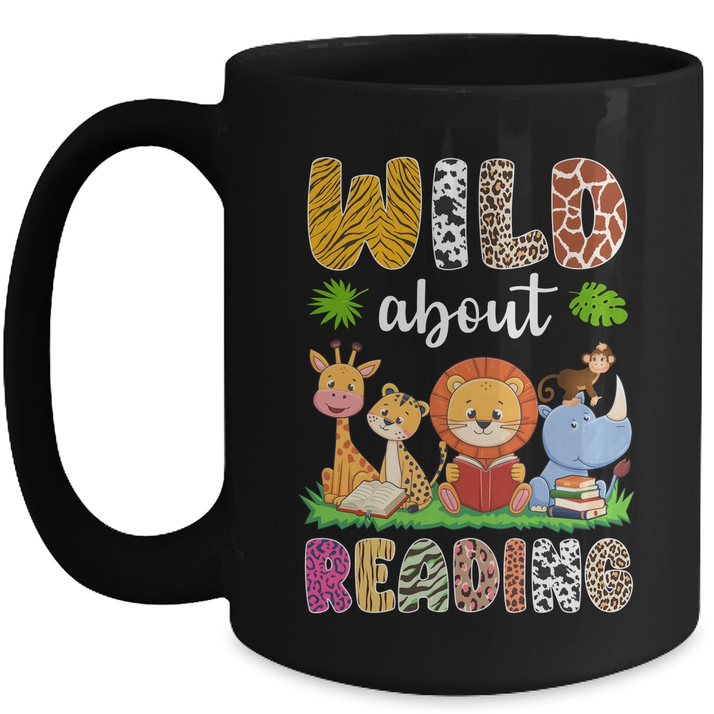 Zoo Animals Wild About Reading Books Reader Lover Librarian Mug | teecentury