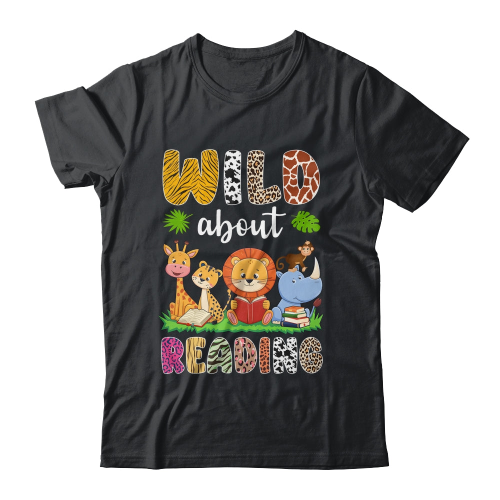 Zoo Animals Wild About Reading Books Reader Lover Librarian Shirt & Hoodie | teecentury