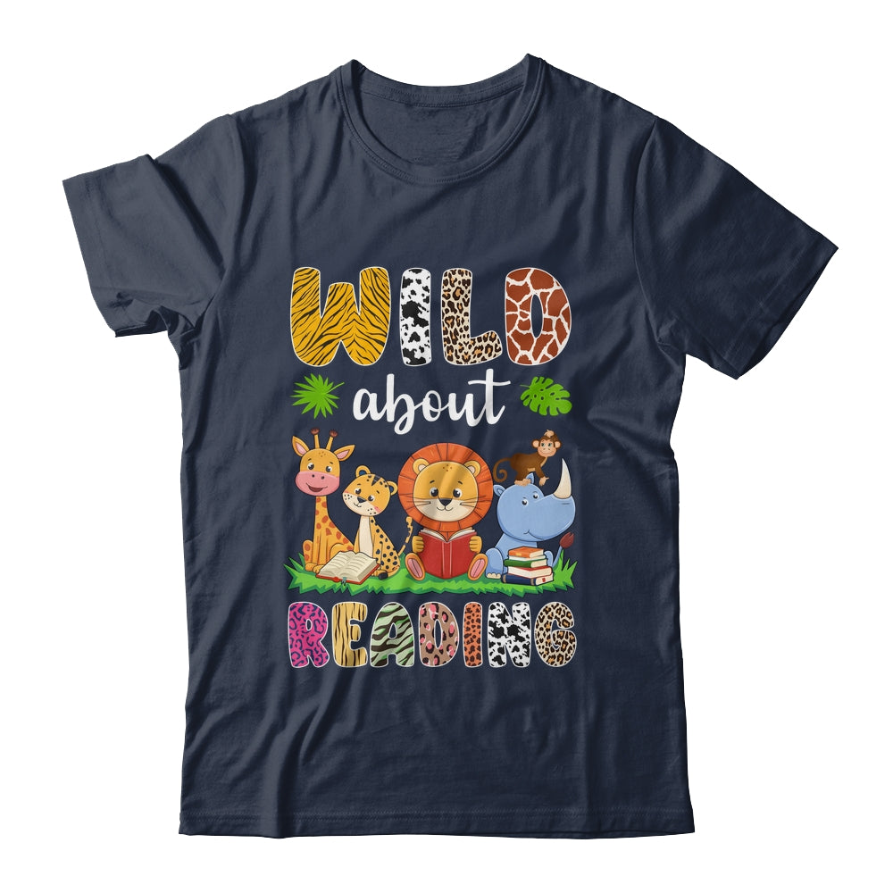 Zoo Animals Wild About Reading Books Reader Lover Librarian Shirt & Hoodie | teecentury