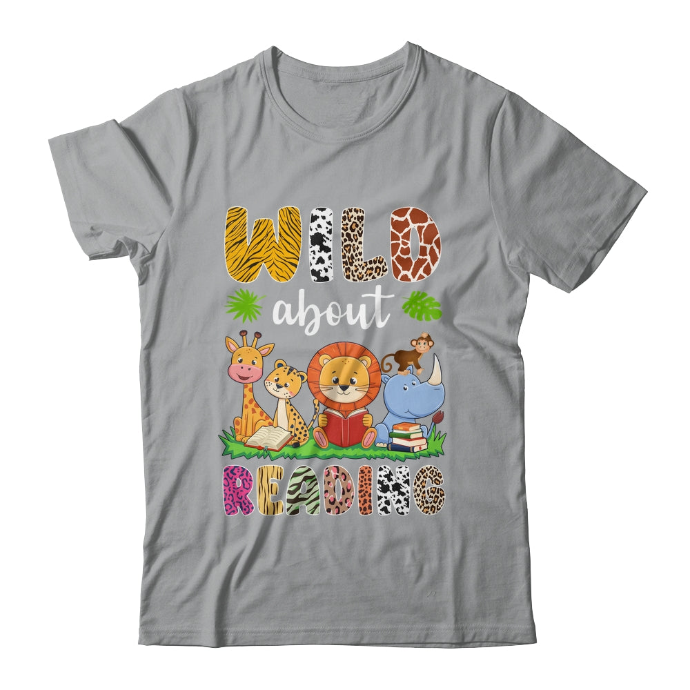 Zoo Animals Wild About Reading Books Reader Lover Librarian Shirt & Hoodie | teecentury