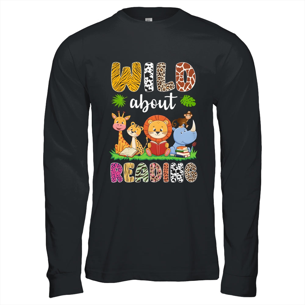 Zoo Animals Wild About Reading Books Reader Lover Librarian Shirt & Hoodie | teecentury