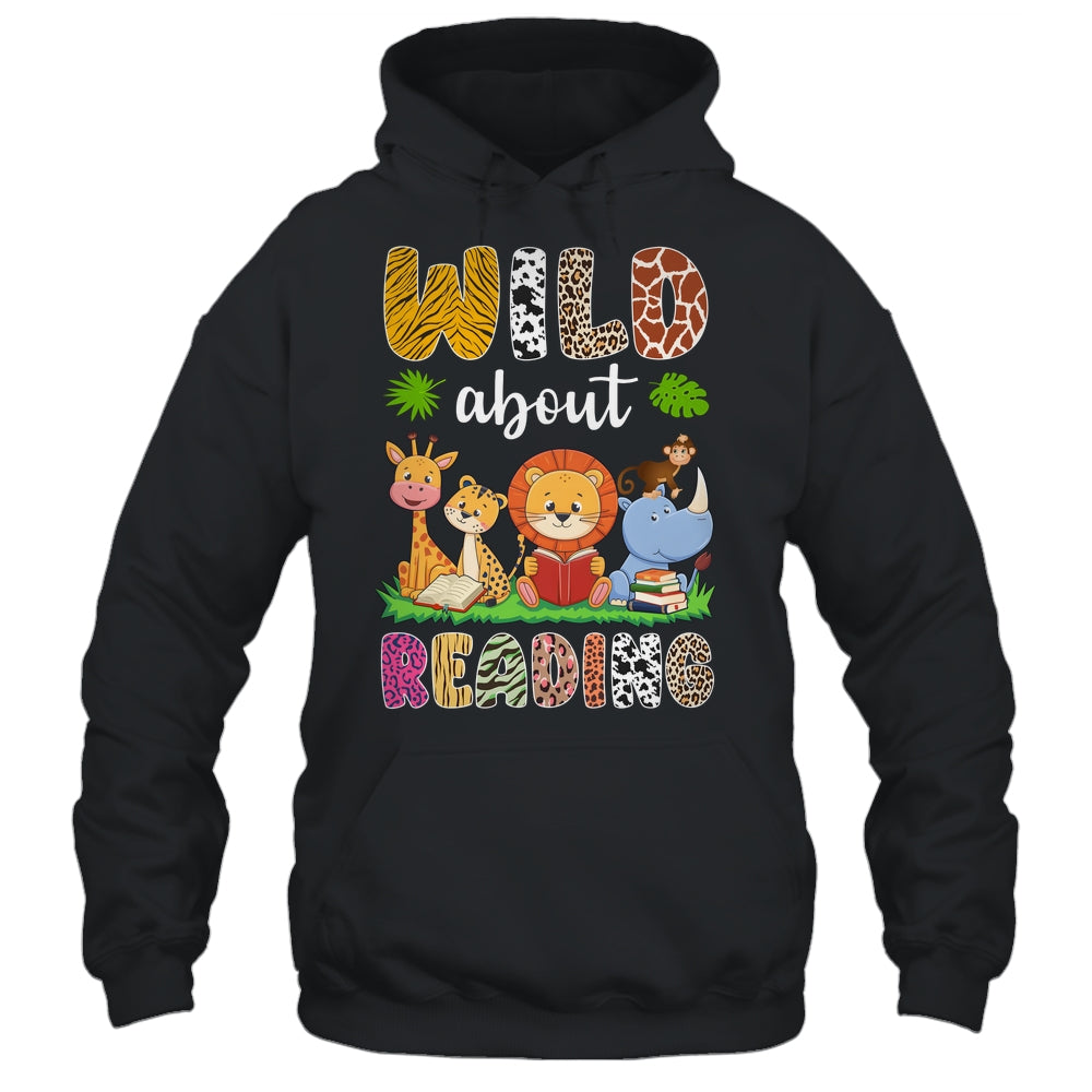 Zoo Animals Wild About Reading Books Reader Lover Librarian Shirt & Hoodie | teecentury