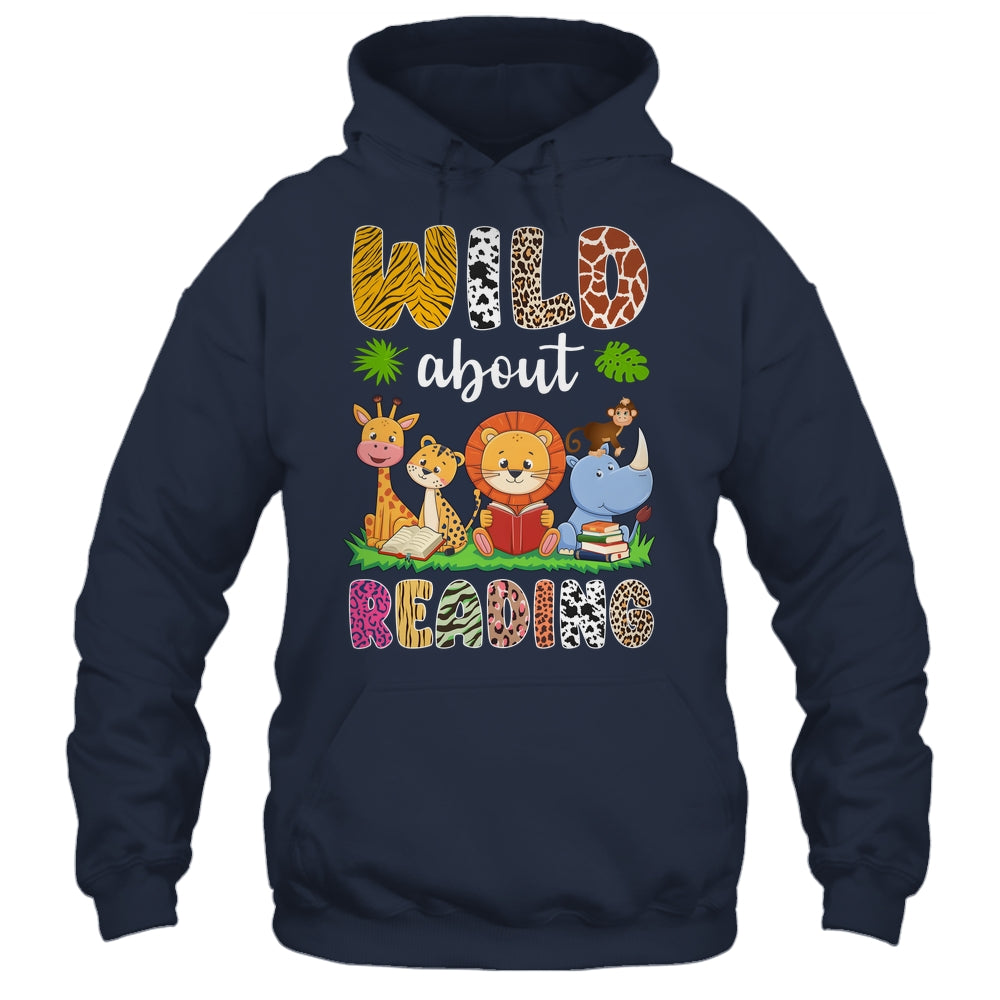 Zoo Animals Wild About Reading Books Reader Lover Librarian Shirt & Hoodie | teecentury