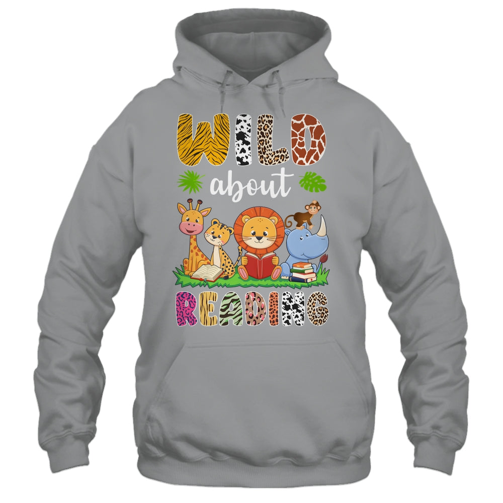 Zoo Animals Wild About Reading Books Reader Lover Librarian Shirt & Hoodie | teecentury